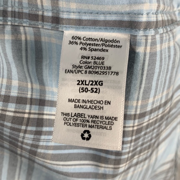George Classic Fit Light Blue & Gray Long Sleeve Button Down Size 2XL (50-52) - Picture 6 of 7